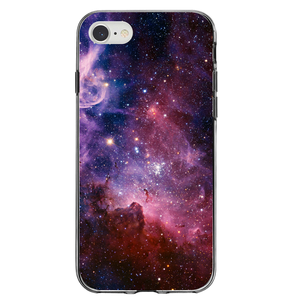Purple Pink Carina Nebula Clear Shockproof iPhone Case, view 5