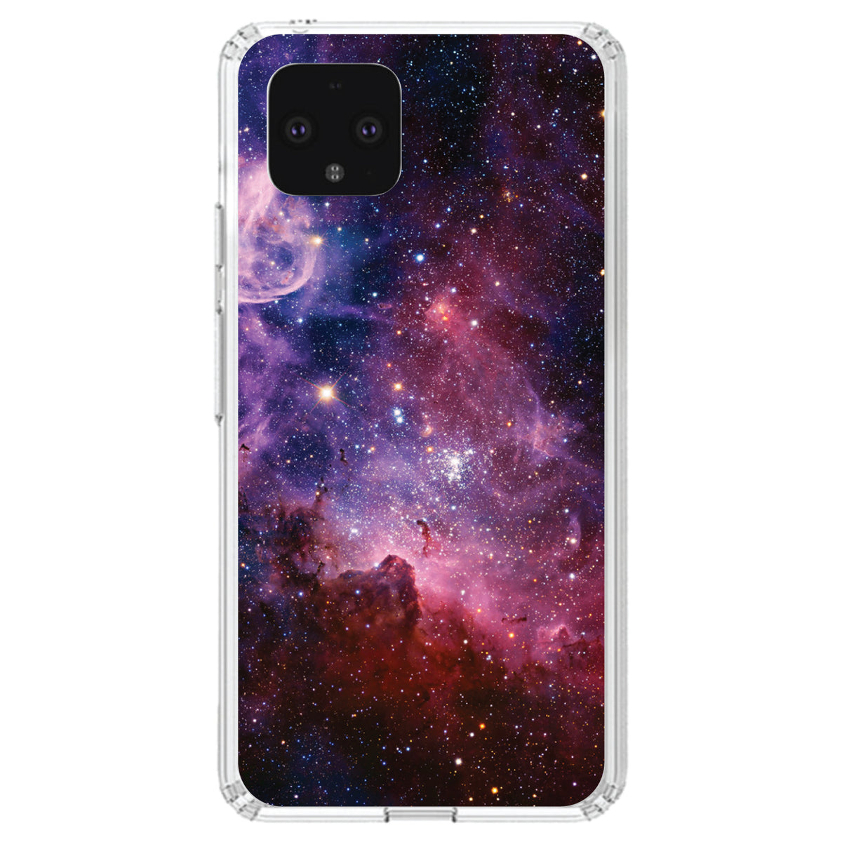 Purple Pink Carina Nebula Clear Shockproof iPhone Case, view 23