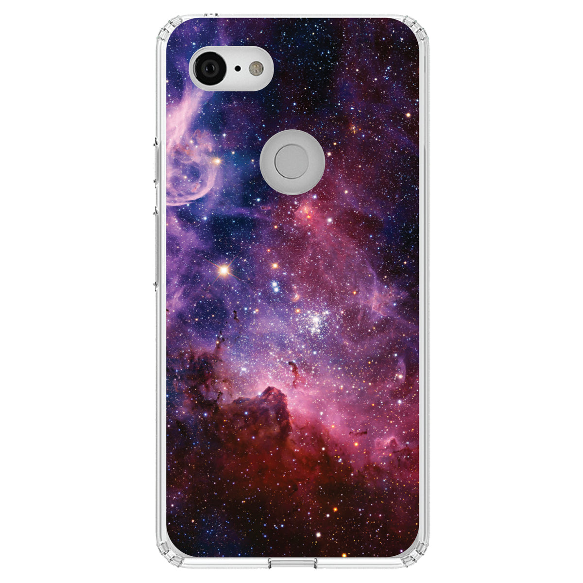 Purple Pink Carina Nebula Clear Shockproof iPhone Case, view 22