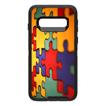 DistinctInk™ OtterBox Defender Series Case for Apple iPhone / Samsung Galaxy / Google Pixel - Red Blue Yellow Puzzle Pieces