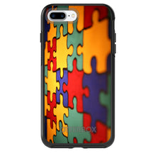 DistinctInk™ OtterBox Symmetry Series Case for Apple iPhone / Samsung Galaxy / Google Pixel - Red Blue Yellow Puzzle Pieces