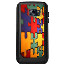 DistinctInk™ OtterBox Commuter Series Case for Apple iPhone or Samsung Galaxy - Red Blue Yellow Puzzle Pieces