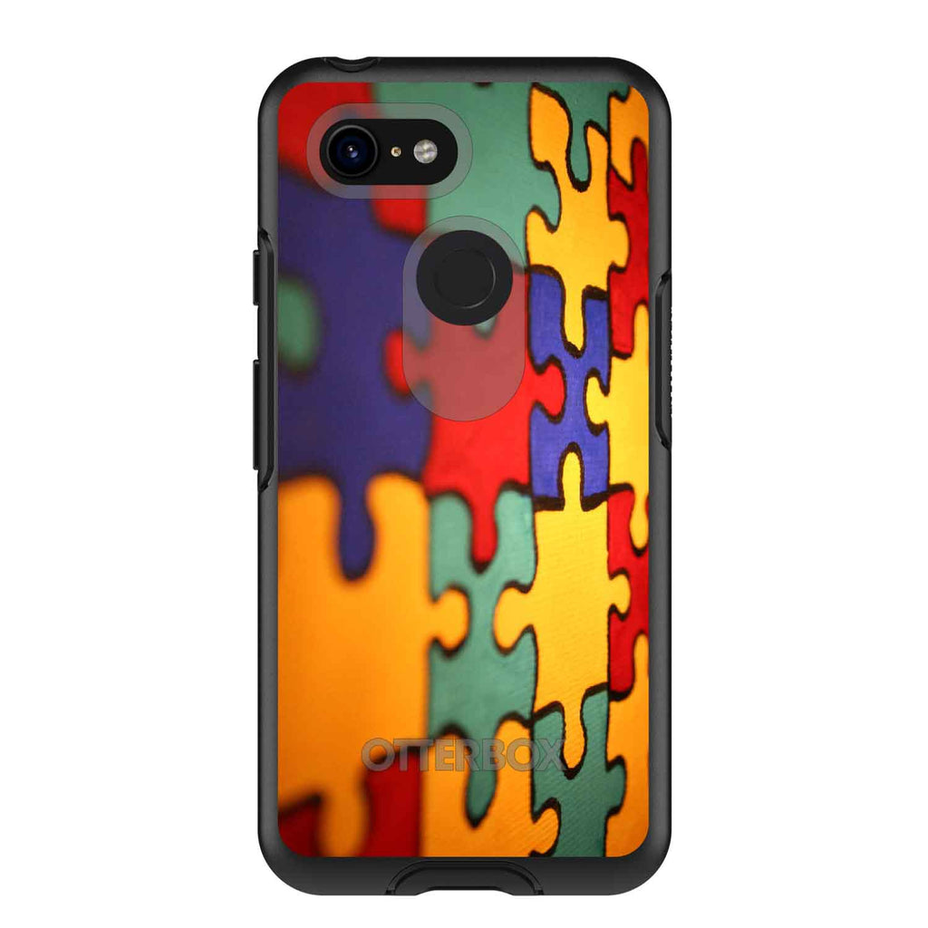 Red Blue Yellow Puzzle Pieces OtterBox Symmetry Case for iPhone & Galaxy, view 15