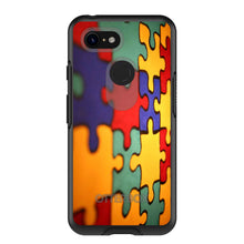 DistinctInk™ OtterBox Symmetry Series Case for Apple iPhone / Samsung Galaxy / Google Pixel - Red Blue Yellow Puzzle Pieces