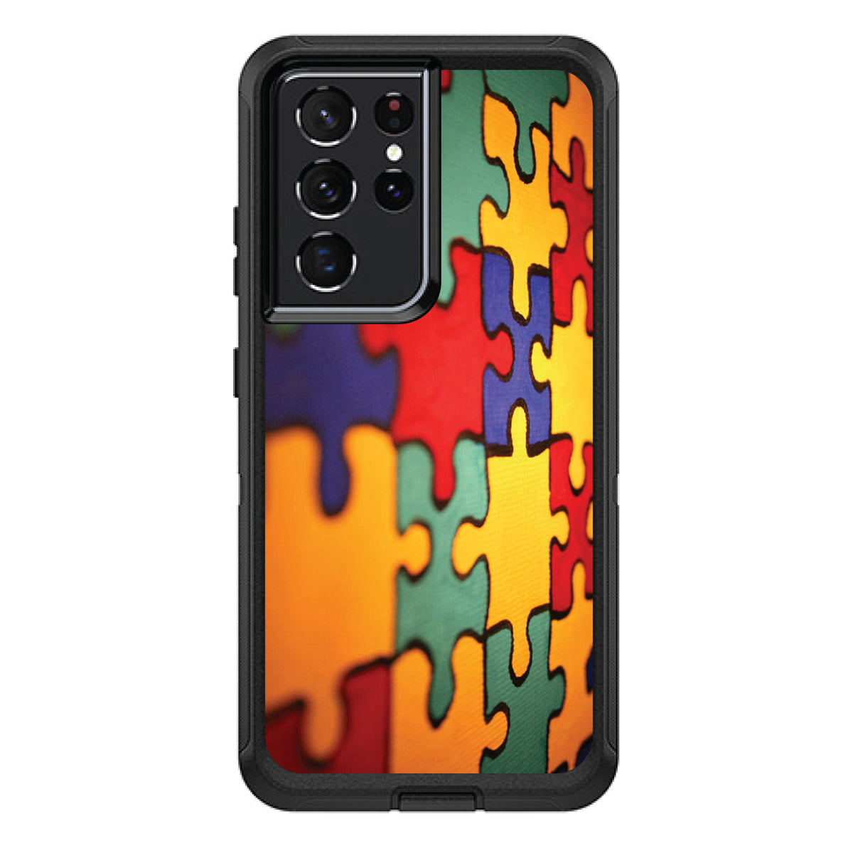 Red Blue Yellow Puzzle Pieces OtterBox Defender Case for iPhone & Galaxy, view 7