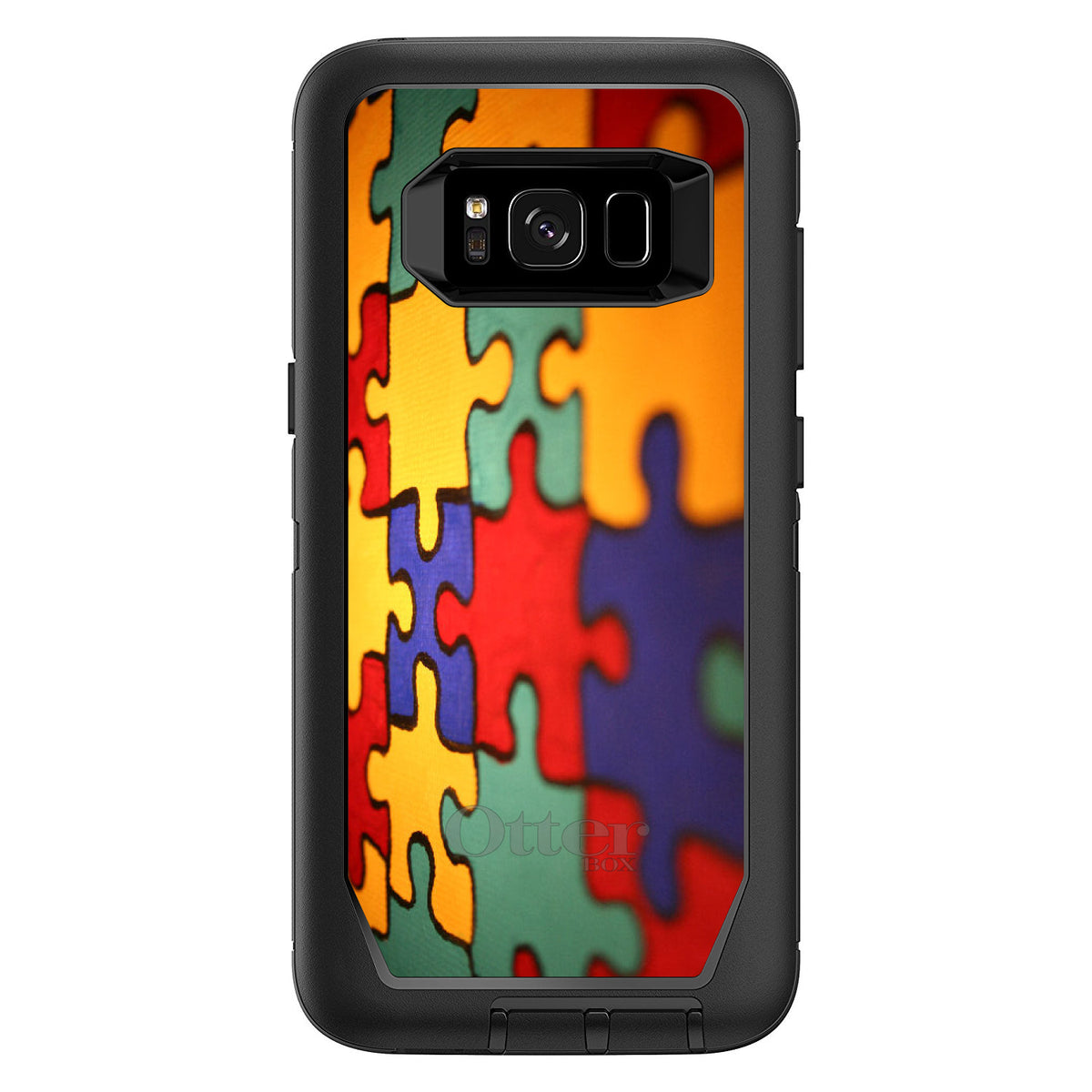 Red Blue Yellow Puzzle Pieces OtterBox Defender Case for iPhone & Galaxy, view 12
