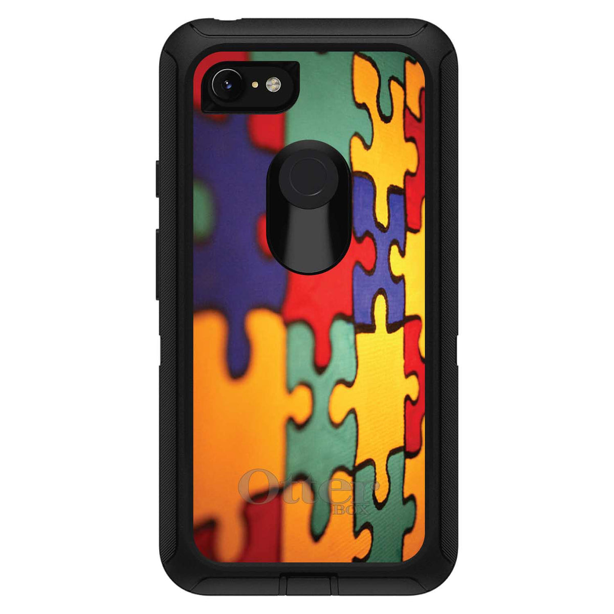 Red Blue Yellow Puzzle Pieces OtterBox Defender Case for iPhone & Galaxy, view 18