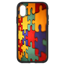 DistinctInk™ OtterBox Symmetry Series Case for Apple iPhone / Samsung Galaxy / Google Pixel - Red Blue Yellow Puzzle Pieces