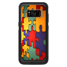 DistinctInk™ OtterBox Commuter Series Case for Apple iPhone or Samsung Galaxy - Red Blue Yellow Puzzle Pieces