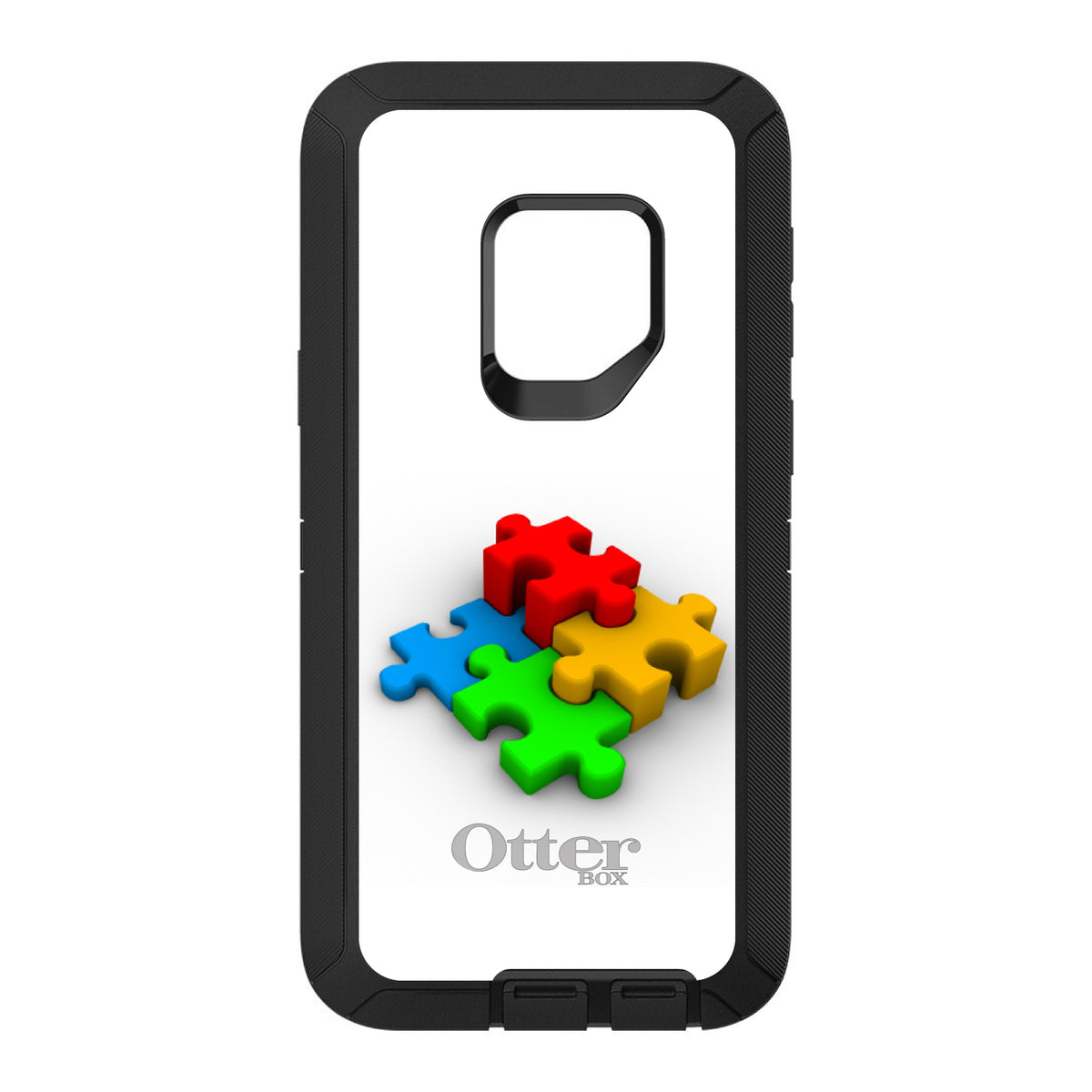 Red Blue Yellow 3D Puzzle Pieces OtterBox Defender Case for iPhone & Galaxy, view 11