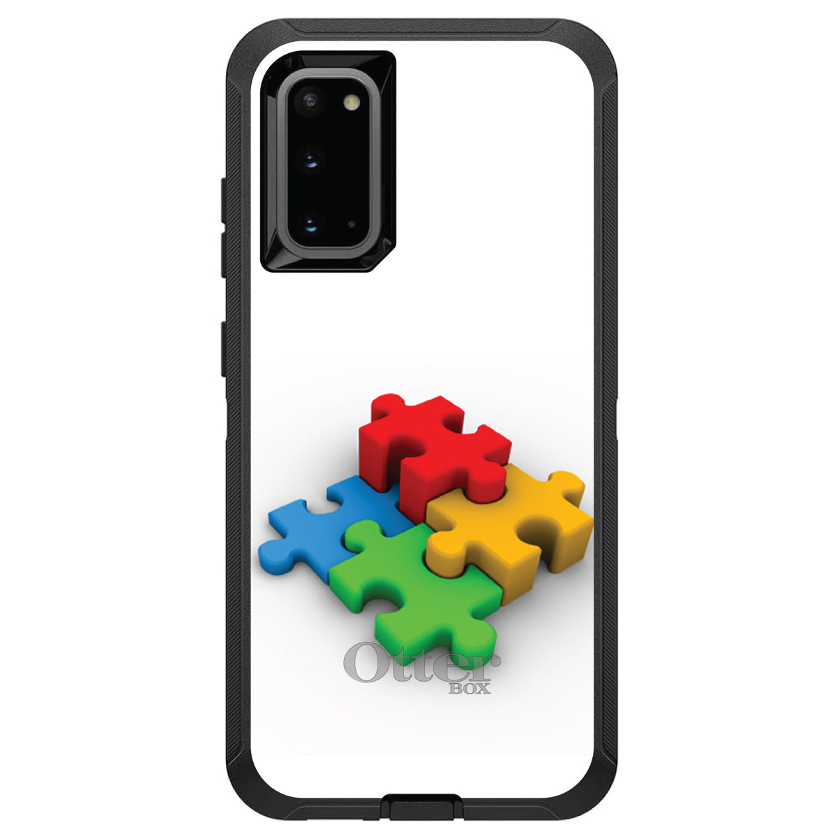 Red Blue Yellow 3D Puzzle Pieces OtterBox Defender Case for iPhone & Galaxy, view 8