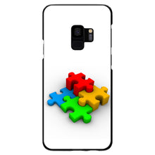 DistinctInk® Hard Plastic Snap-On Case for Apple iPhone or Samsung Galaxy - Red Blue Yellow 3D Puzzle Pieces