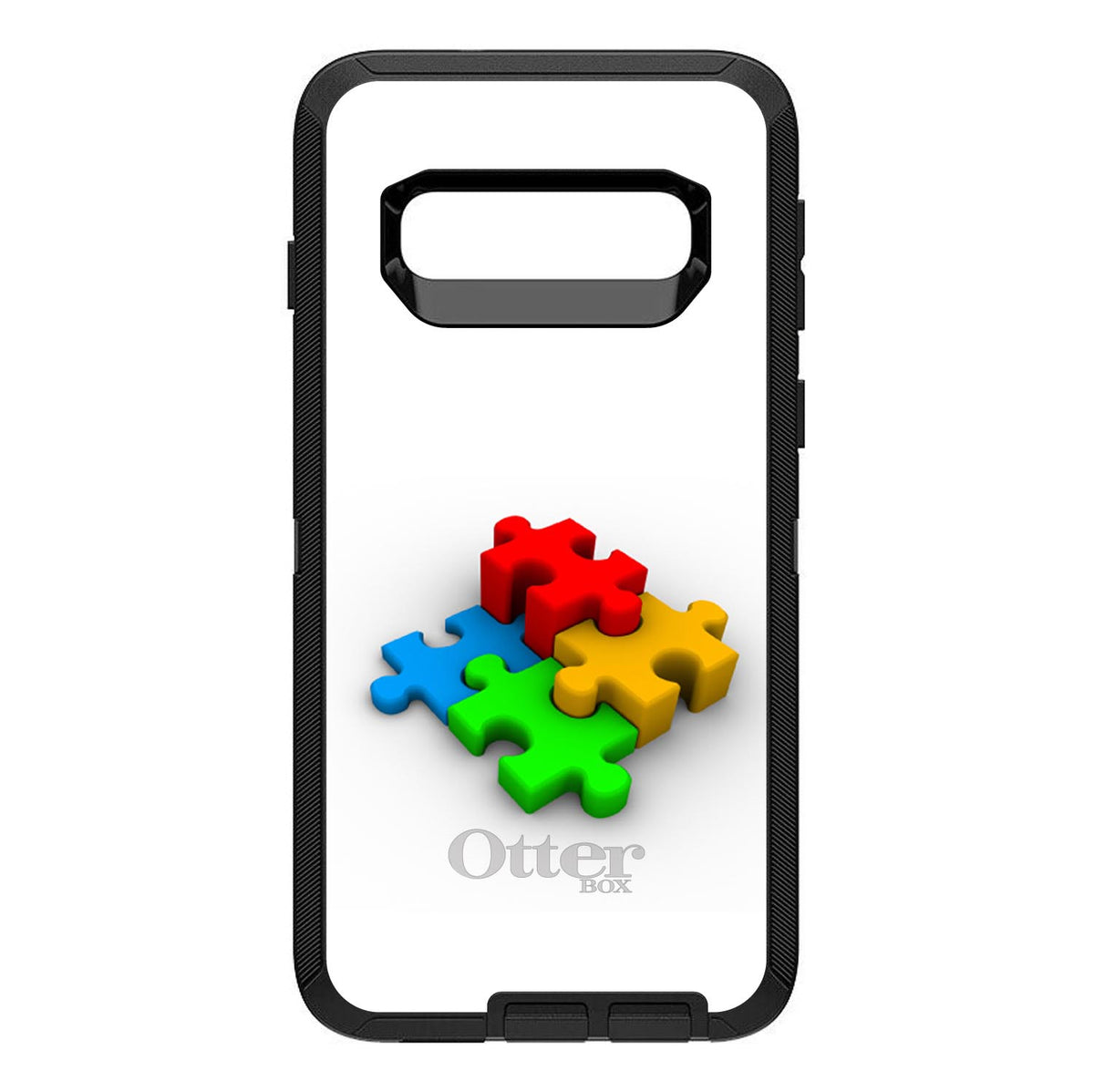 Red Blue Yellow 3D Puzzle Pieces OtterBox Defender Case for iPhone & Galaxy, view 9
