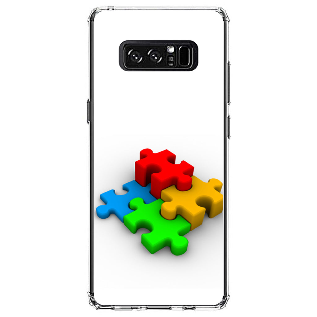 Red Blue Yellow 3D Puzzle Pieces Clear Shockproof iPhone Case, view 12