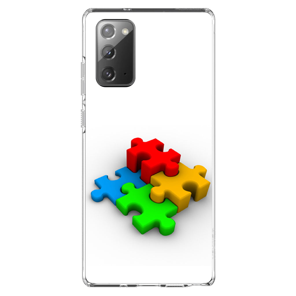 Red Blue Yellow 3D Puzzle Pieces Clear Shockproof iPhone Case, view 7