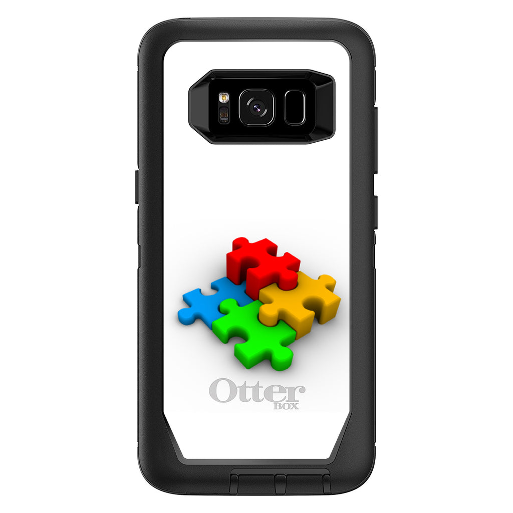 Red Blue Yellow 3D Puzzle Pieces OtterBox Defender Case for iPhone & Galaxy, view 12