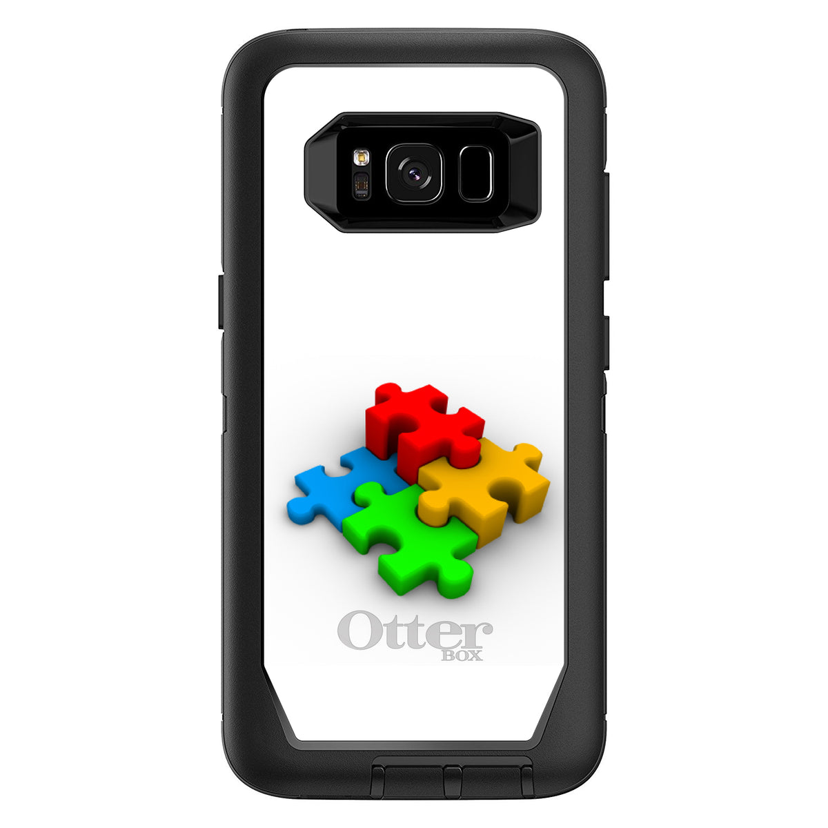 Red Blue Yellow 3D Puzzle Pieces OtterBox Defender Case for iPhone & Galaxy, view 12