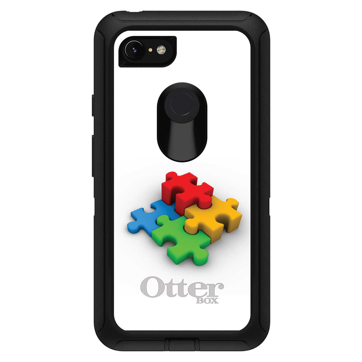 Red Blue Yellow 3D Puzzle Pieces OtterBox Defender Case for iPhone & Galaxy, view 18