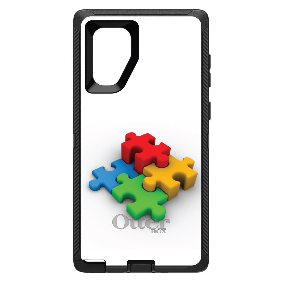 Red Blue Yellow 3D Puzzle Pieces OtterBox Defender Case for iPhone & Galaxy, view 14