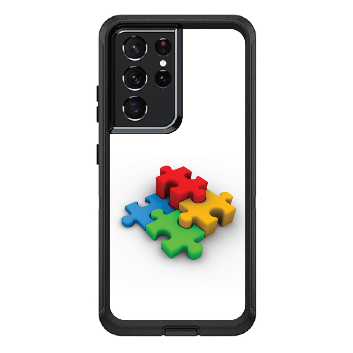 Red Blue Yellow 3D Puzzle Pieces OtterBox Defender Case for iPhone & Galaxy, view 7
