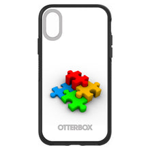DistinctInk™ OtterBox Symmetry Series Case for Apple iPhone / Samsung Galaxy / Google Pixel - Red Blue Yellow 3D Puzzle Pieces