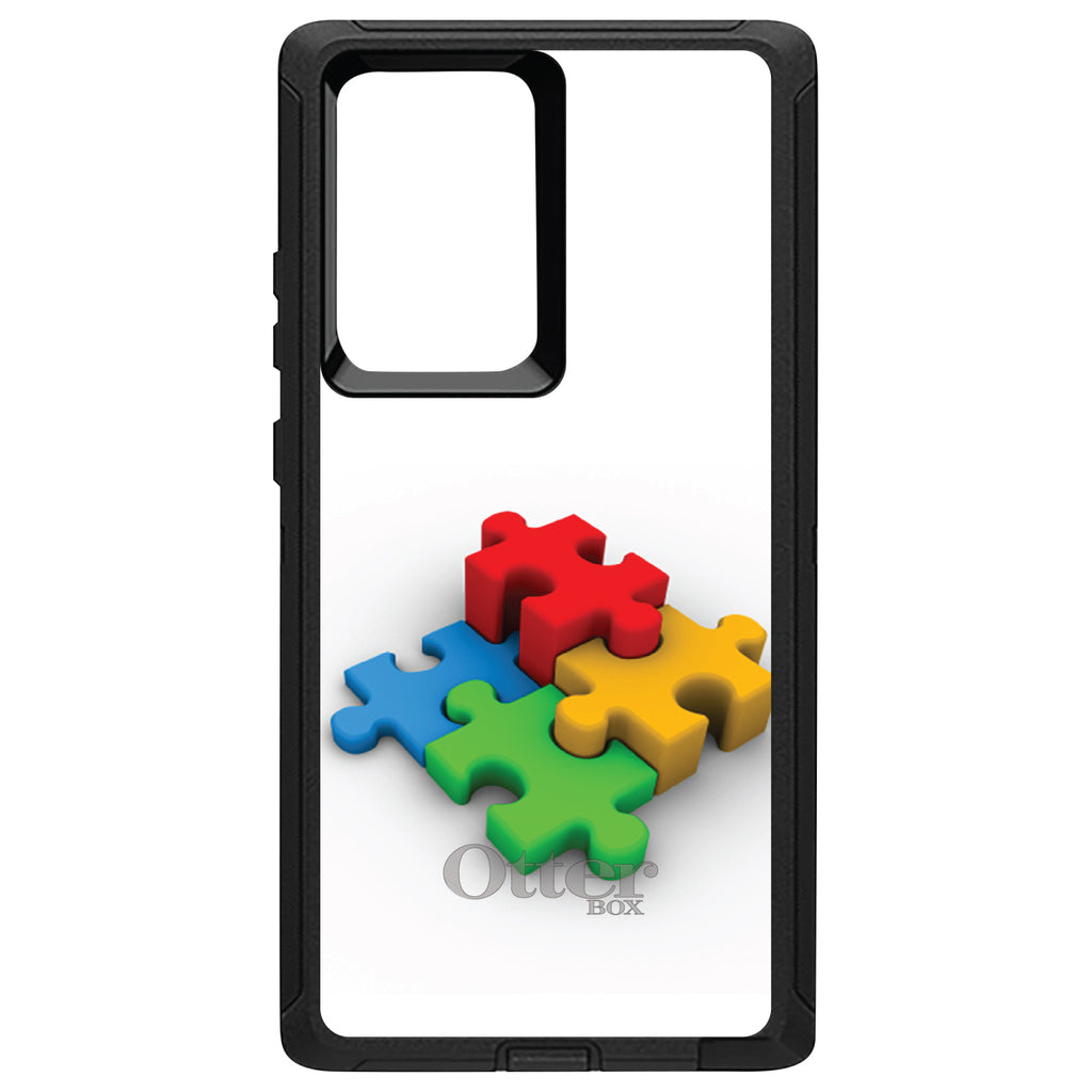 Red Blue Yellow 3D Puzzle Pieces OtterBox Defender Case for iPhone & Galaxy, view 13