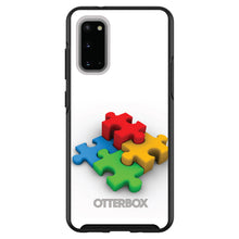 DistinctInk™ OtterBox Symmetry Series Case for Apple iPhone / Samsung Galaxy / Google Pixel - Red Blue Yellow 3D Puzzle Pieces