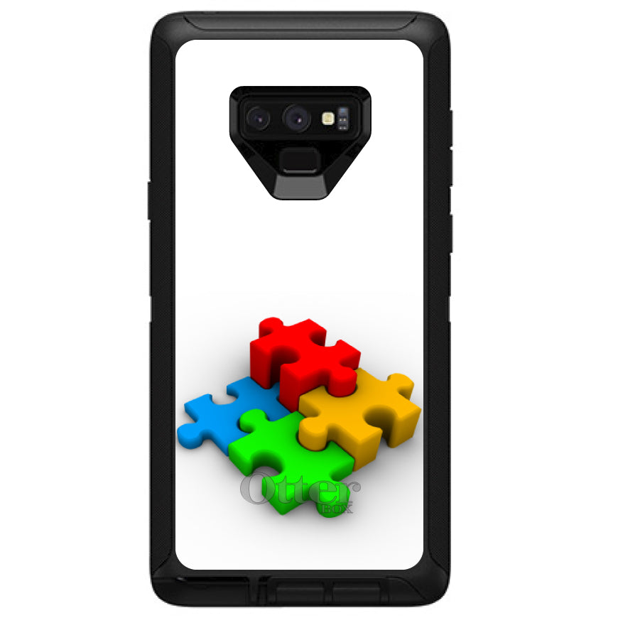 Red Blue Yellow 3D Puzzle Pieces OtterBox Defender Case for iPhone & Galaxy, view 16