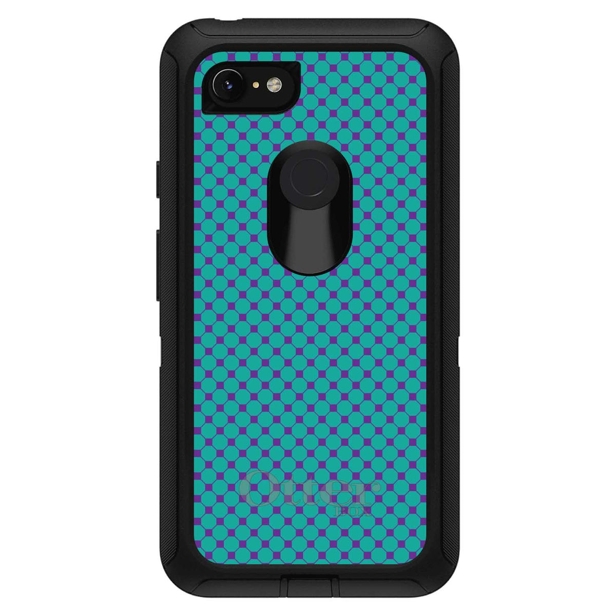 Teal Purple Checkered Pattern OtterBox Defender Case for iPhone & Galaxy, view 15