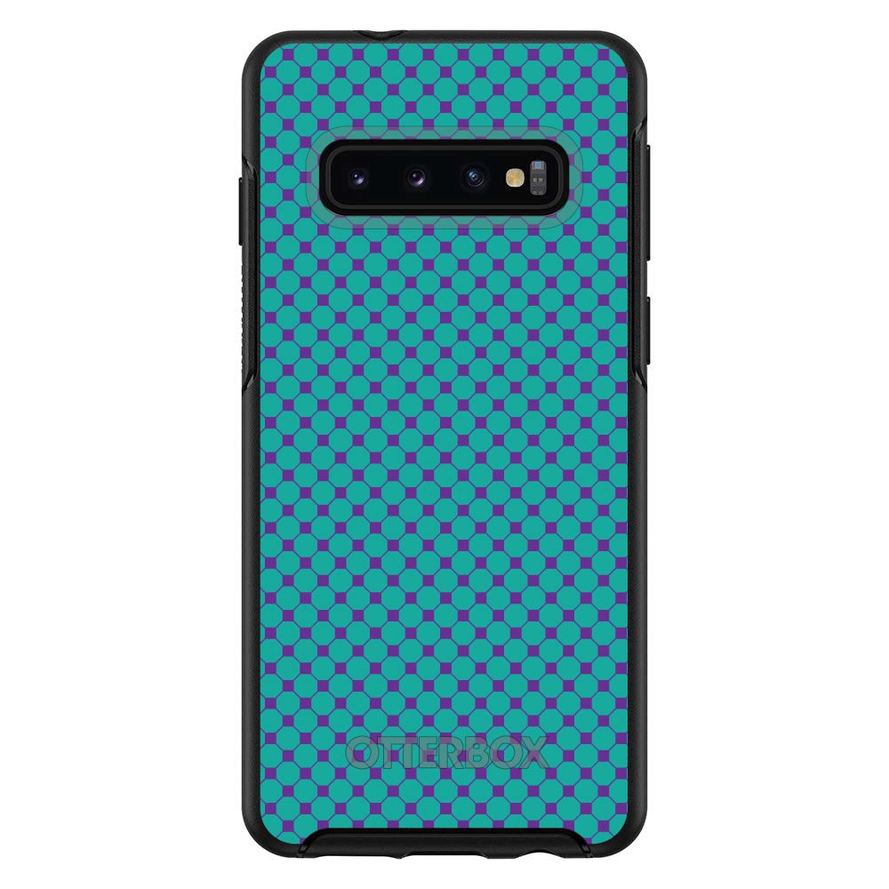 Teal Purple Checkered Pattern OtterBox Symmetry Case for iPhone & Galaxy, view 6