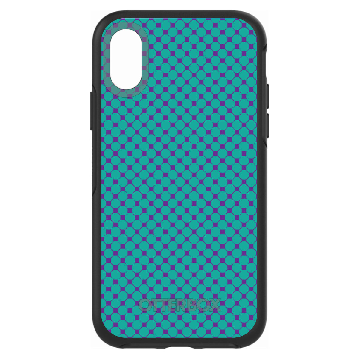 Teal Purple Checkered Pattern OtterBox Symmetry Case for iPhone & Galaxy, view 4