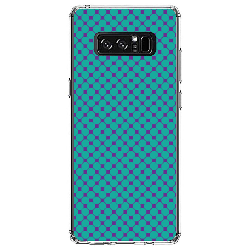 Teal Purple Checkered Pattern Clear Shockproof iPhone Case, view 12