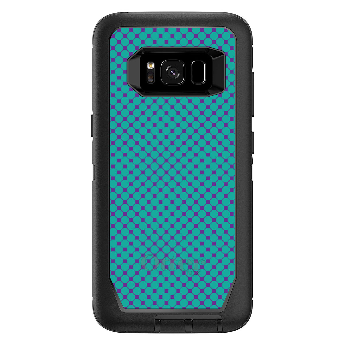 Teal Purple Checkered Pattern OtterBox Defender Case for iPhone & Galaxy, view 9