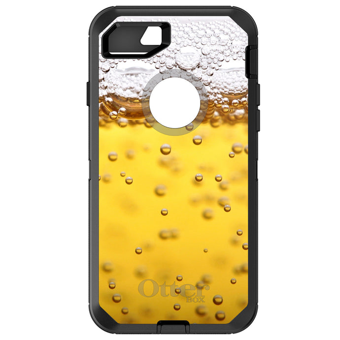 DistinctInk™ OtterBox Defender Series Case for Apple iPhone / Samsung Galaxy / Google Pixel - Beer Glass Foam Bubbles