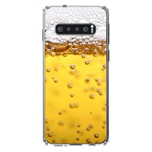 DistinctInk® Clear Shockproof Hybrid Case for Apple iPhone / Samsung Galaxy / Google Pixel - Beer Glass Foam Bubbles
