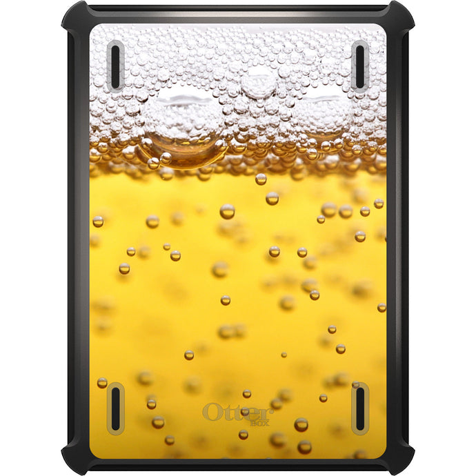 DistinctInk™ OtterBox Defender Series Case for Apple iPad / iPad Pro / iPad Air / iPad Mini - Beer Glass Foam Bubbles