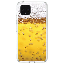 DistinctInk® Clear Shockproof Hybrid Case for Apple iPhone / Samsung Galaxy / Google Pixel - Beer Glass Foam Bubbles