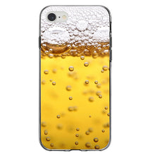 DistinctInk® Clear Shockproof Hybrid Case for Apple iPhone / Samsung Galaxy / Google Pixel - Beer Glass Foam Bubbles