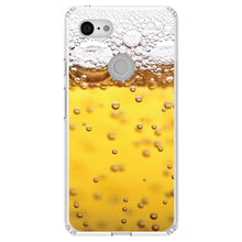 DistinctInk® Clear Shockproof Hybrid Case for Apple iPhone / Samsung Galaxy / Google Pixel - Beer Glass Foam Bubbles