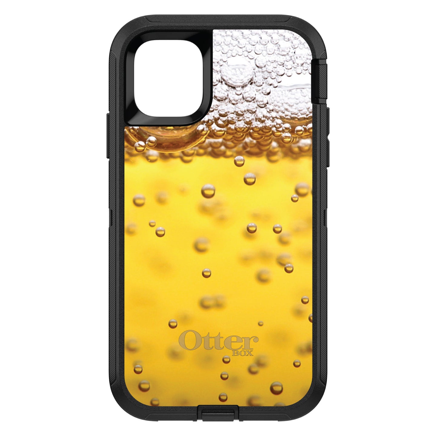 DistinctInk™ OtterBox Defender Series Case for Apple iPhone / Samsung Galaxy / Google Pixel - Beer Glass Foam Bubbles