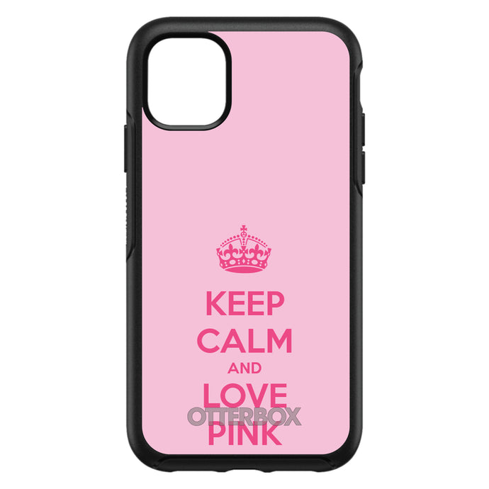 DistinctInk™ OtterBox Symmetry Series Case for Apple iPhone / Samsung Galaxy / Google Pixel - Keep Calm and Love Pink