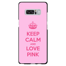DistinctInk® Hard Plastic Snap-On Case for Apple iPhone or Samsung Galaxy - Keep Calm and Love Pink