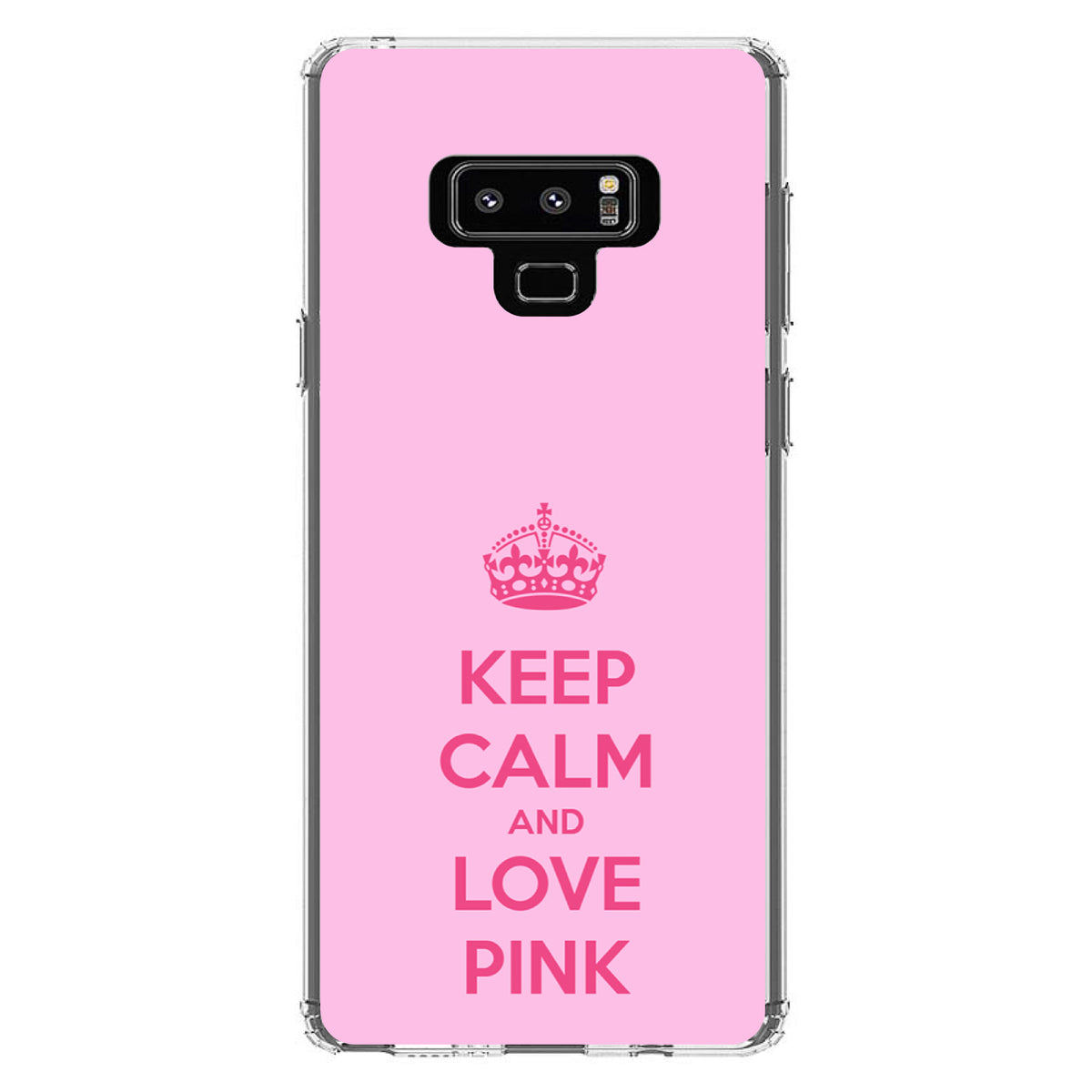 Keep Calm and Love Pink Clear Shockproof iPhone Case, view 11