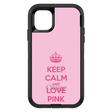 DistinctInk™ OtterBox Defender Series Case for Apple iPhone / Samsung Galaxy / Google Pixel - Keep Calm and Love Pink