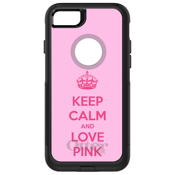 DistinctInk OtterBox Commuter Series Case for Apple iPhone or Samsung Galaxy - Keep Calm and Love Pink