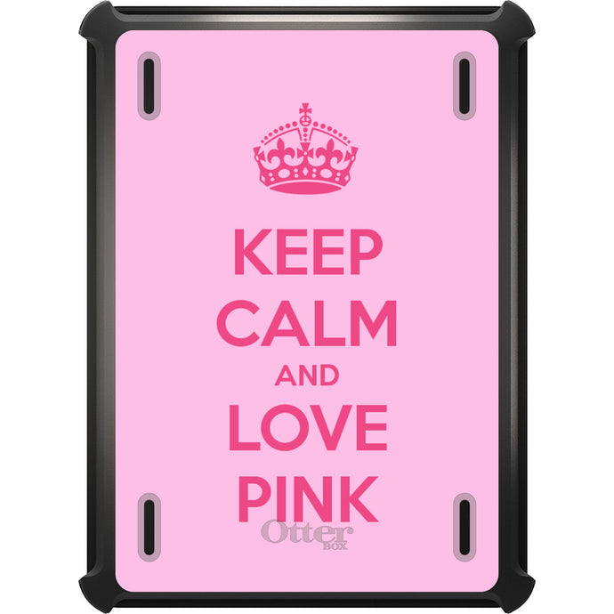 DistinctInk™ OtterBox Defender Series Case for Apple iPad / iPad Pro / iPad Air / iPad Mini - Keep Calm and Love Pink