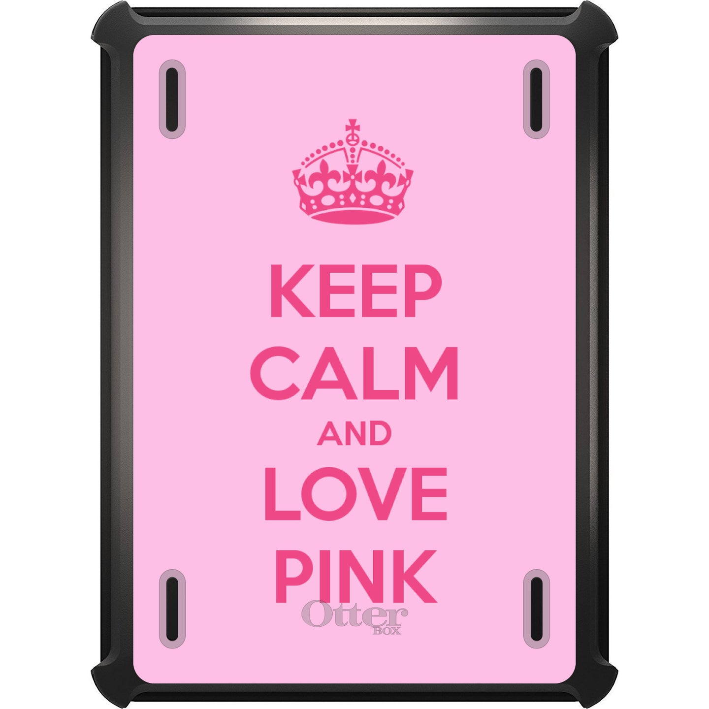 DistinctInk™ OtterBox Defender Series Case for Apple iPad / iPad Pro / iPad Air / iPad Mini - Keep Calm and Love Pink