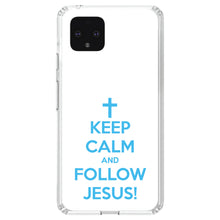 DistinctInk® Clear Shockproof Hybrid Case for Apple iPhone / Samsung Galaxy / Google Pixel - Keep Calm and Follow Jesus