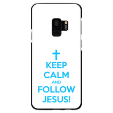 DistinctInk® Hard Plastic Snap-On Case for Apple iPhone or Samsung Galaxy - Keep Calm and Follow Jesus