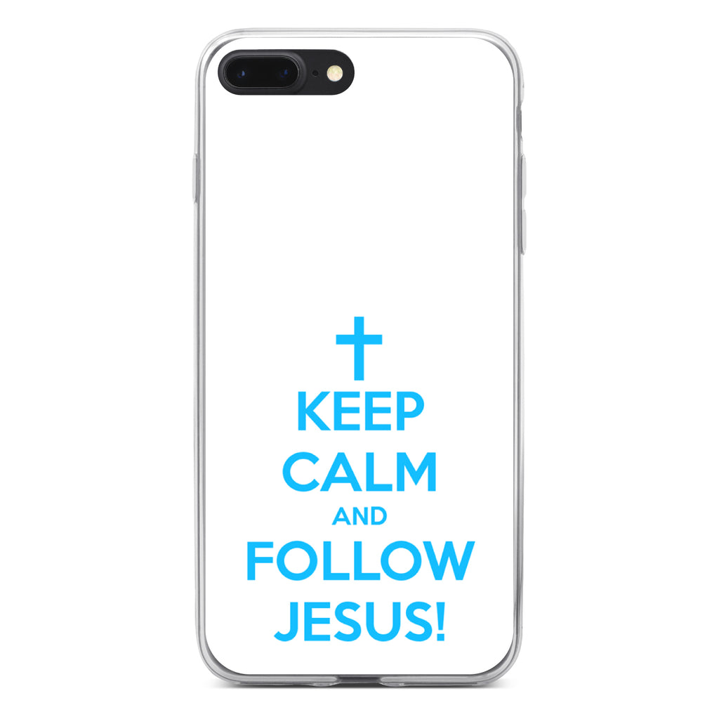 Keep Calm and Follow Jesus Clear Shockproof iPhone Case, view 6